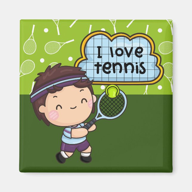 Tennis Boy is playing Tennis Magnet (Front)