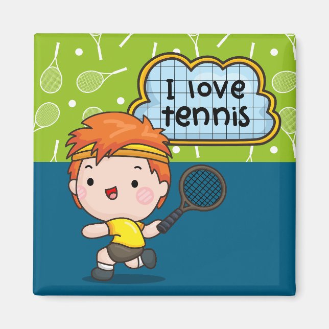 Tennis Boy is playing Tennis Magnet (Front)