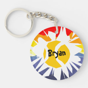 Tennis Breaking through window custom sports Key Ring