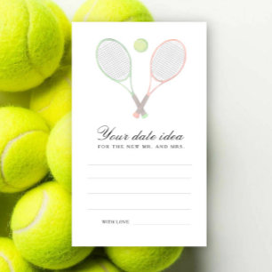 Tennis Bridal shower Date night ideas  Enclosure Card