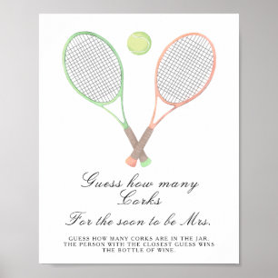 Tennis Bridal shower - Guess How Many Corks Poster