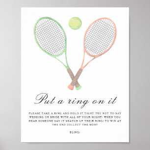 Tennis bridal shower - Put a ring on it game Poster