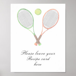 Tennis bridal shower - Recipe card Poster