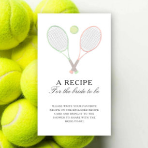 Tennis Bridal Shower Recipe for the bride to be Enclosure Card