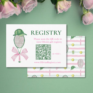 Tennis Bridal Shower Registry QR Code  Enclosure Card