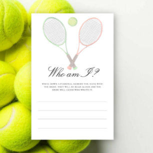 Tennis bridal shower - Who am I bridal shower game Stationery