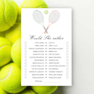Tennis Bridal shower Would she rather game