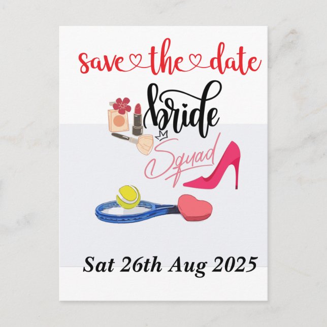 Tennis Bride squad Party Bachelorette  Postcard (Front)