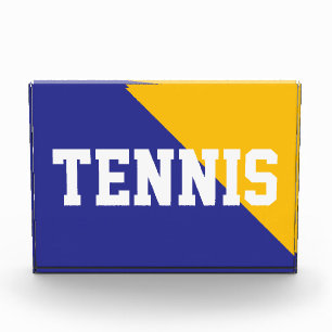 TENNIS Bright Orange Blue Diagonal Colour Block