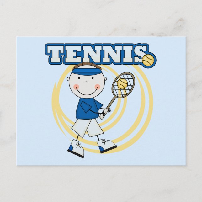 TENNIS - Brunette Boy Tshirts and Gifts Postcard (Front)