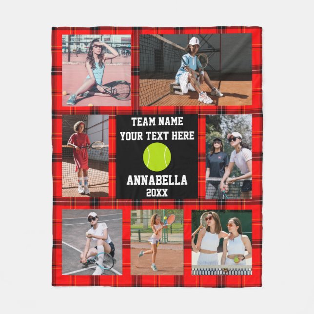 Tennis Buffalo Photo collage Fleece Blanket (Front)