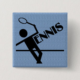 Tennis button, customise 15 cm square badge