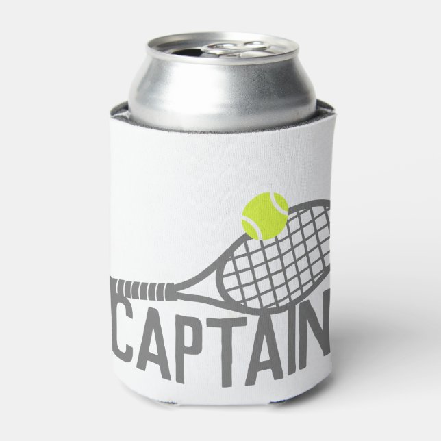 Tennis Captain Personalised  Can Cooler (Can Front)