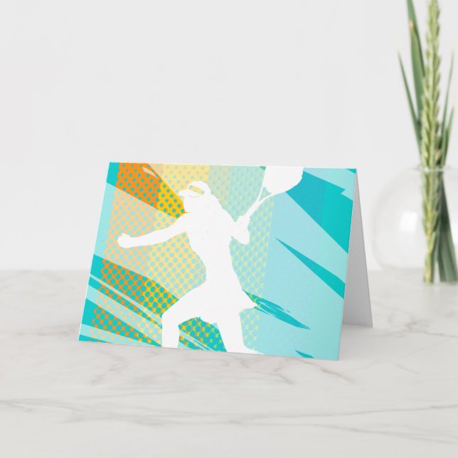 Tennis card with female tennisplayer print (Front)