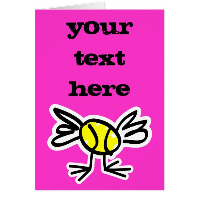 Tennis card with personalized text (Front)