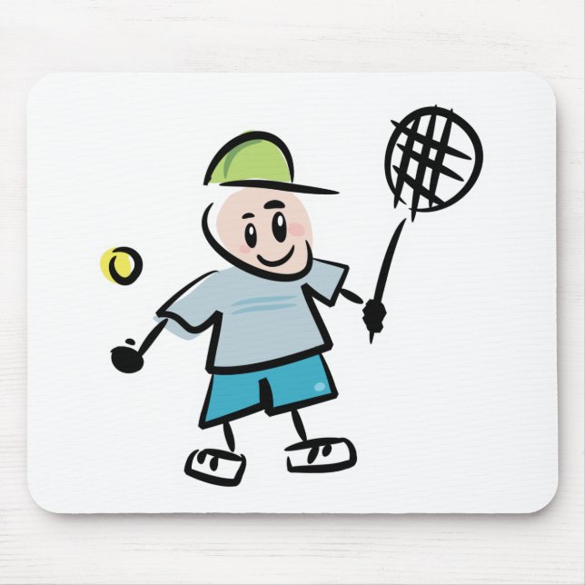 Tennis Cartoon Mouse Pad (Front)
