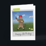 Tennis Cat Funny Birthday Card<br><div class="desc">Brighten up any cat lover's birthday with this whimsical and fun feline design!</div>
