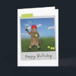Tennis Cat Funny Birthday Card<br><div class="desc">Brighten up any cat lover's birthday with this whimsical and fun feline design!</div>