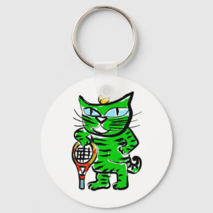 Tennis Cat Key Ring