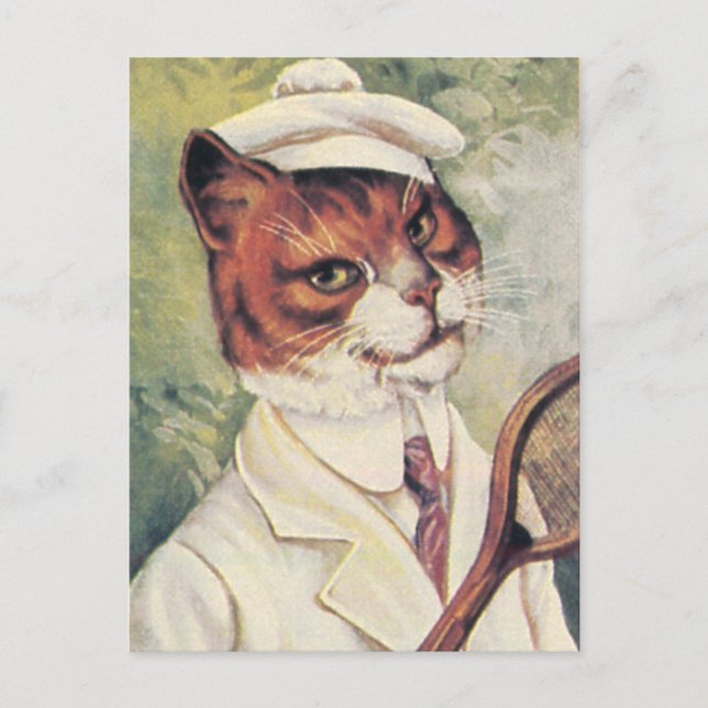 Tennis cat postcard (Front)