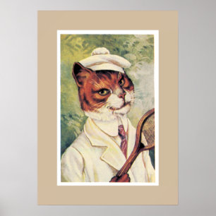 Tennis Cat Poster