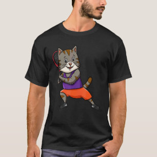 Tennis Cat Tennis Coach Racket Game Serve Pet Kitt T-Shirt