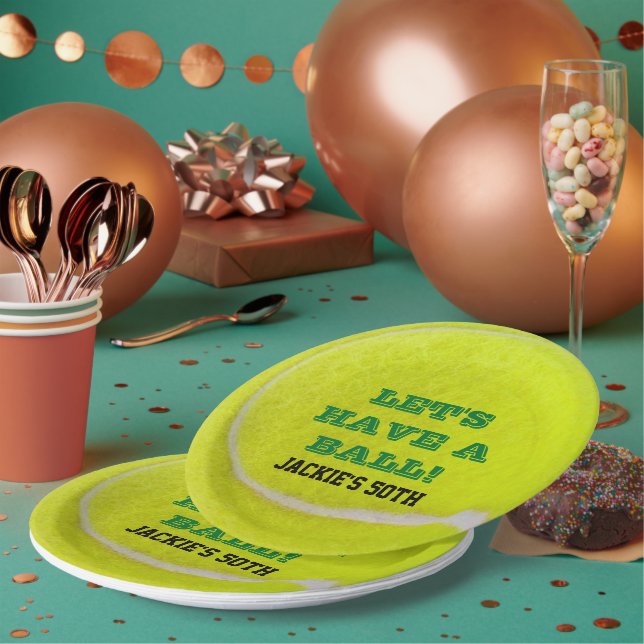 Tennis Celebration Paper Plate (Multi)