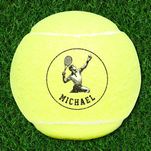 Tennis Champ Serves For Title Custom Name Balls