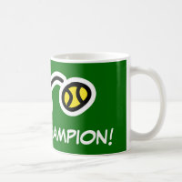 Tennis champion mug for players and fans.