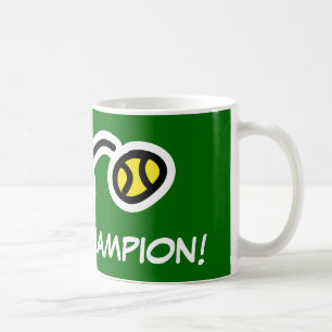 Tennis champion mug for players and fans.