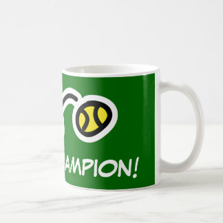 Tennis champion mug for players and fans.