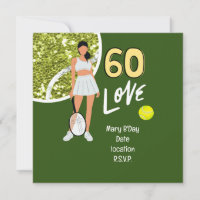 Tennis "Chic 60th Birthday Party Invitation 
