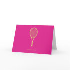 Tennis Chic Pink Gold Custom Folded Thank You