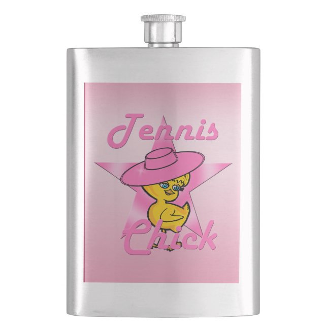 Tennis Chick #8 Hip Flask (Front)