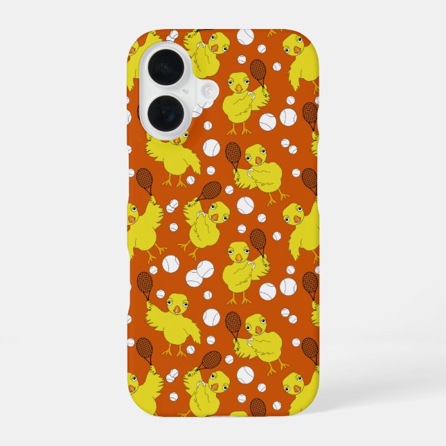 Tennis Chick Pattern Mug iPhone 16 Case (Back)