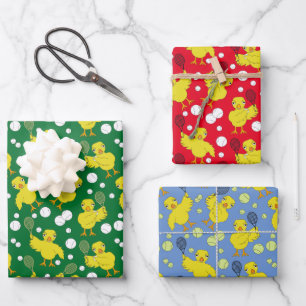 Tennis Chick Pattern Wrapping Paper