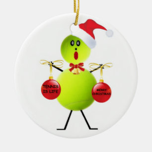 Tennis Christmas Ceramic Tree Decoration