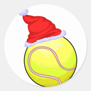 Tennis Christmas Classic Round Sticker