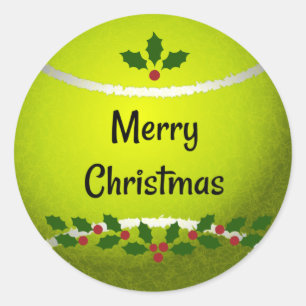 Tennis Christmas Design Classic Round Sticker