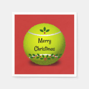 Tennis Christmas Design Napkin