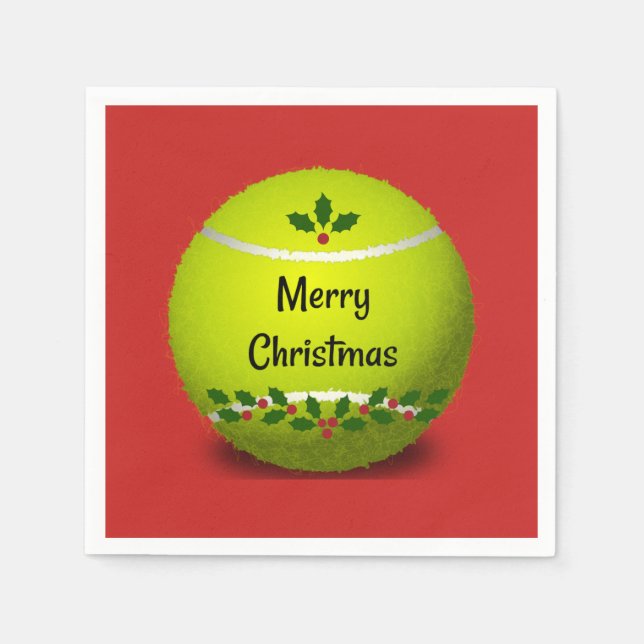 Tennis Christmas Design Napkin (Front)