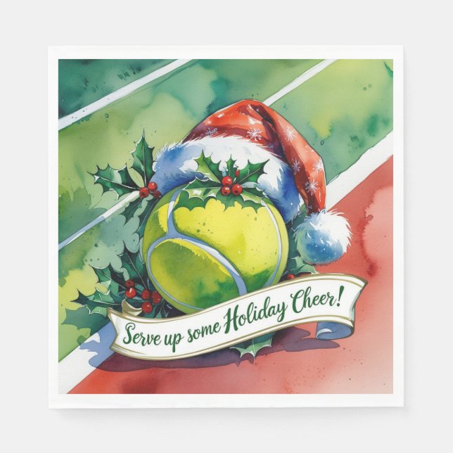 Tennis Christmas Festive ball  Napkin (Front)