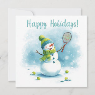 Tennis Christmas Festive Racquets Holiday Card
