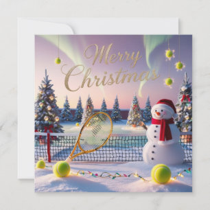 Tennis Christmas  Festive Racquets Holiday Card