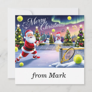 Tennis Christmas  Festive Racquets Holiday Card