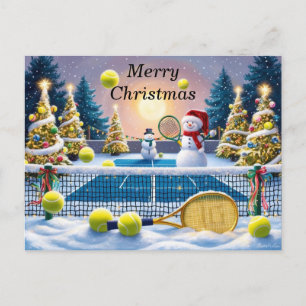 Tennis Christmas  Festive Racquets Holiday Postcard