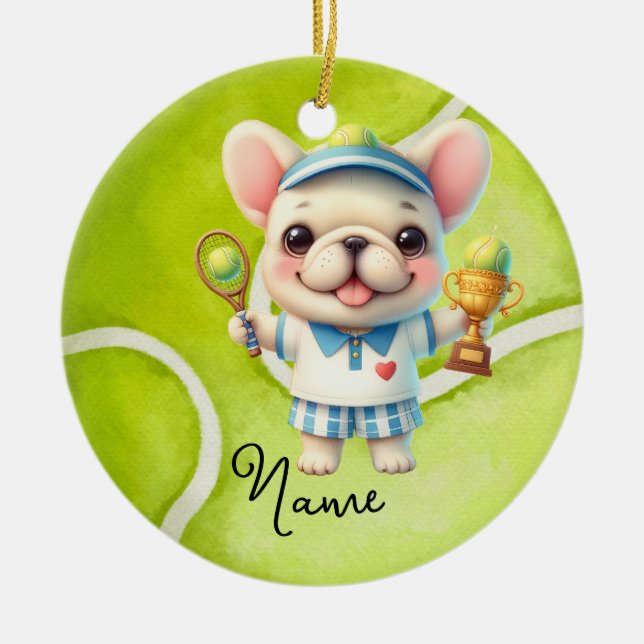 Tennis Christmas for Player  Ceramic Tree Decoration (Front)