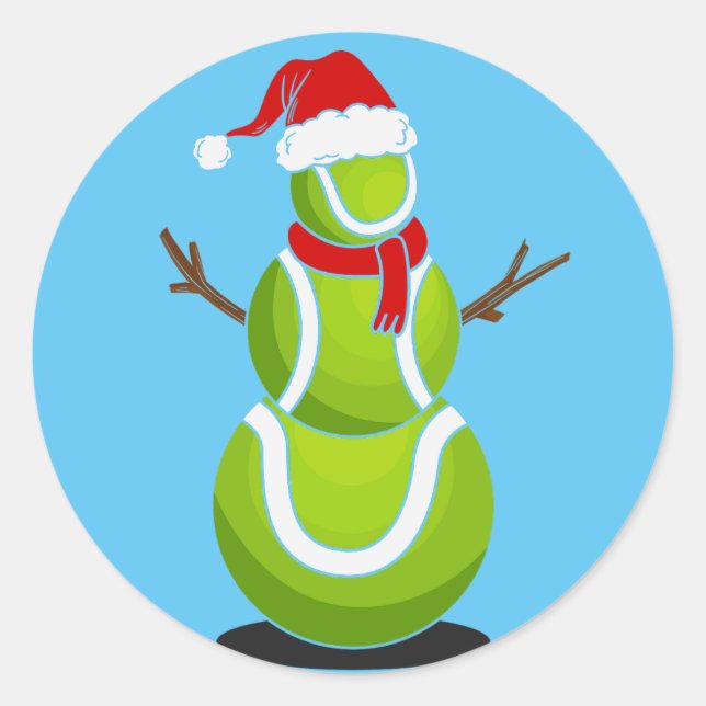 Tennis christmas gift   classic round sticker (Front)