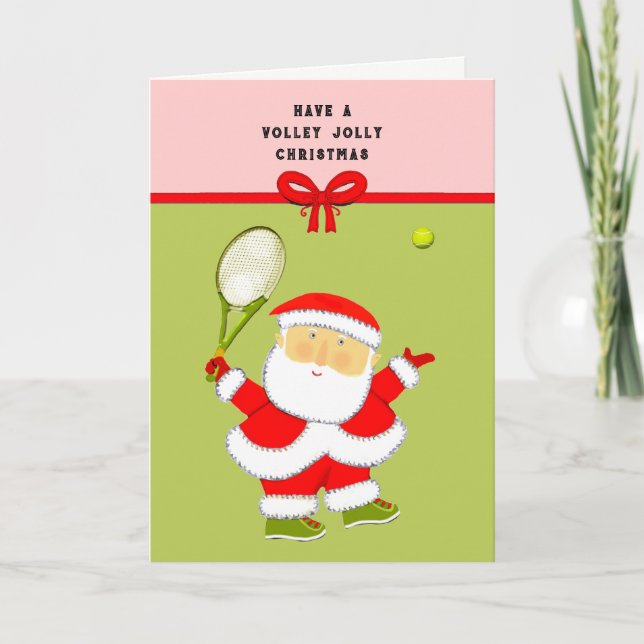 Tennis Christmas Greeting Holiday Card (Front)