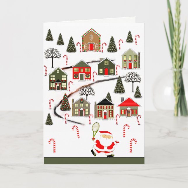 Tennis Christmas Holiday Card (Front)